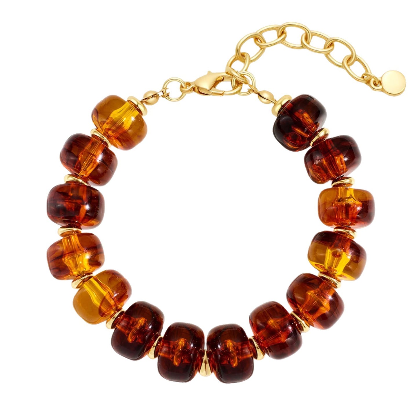 Vintage Resin Barrel Beaded Bracelet | Luxury Niche Design Versatile Jewelry