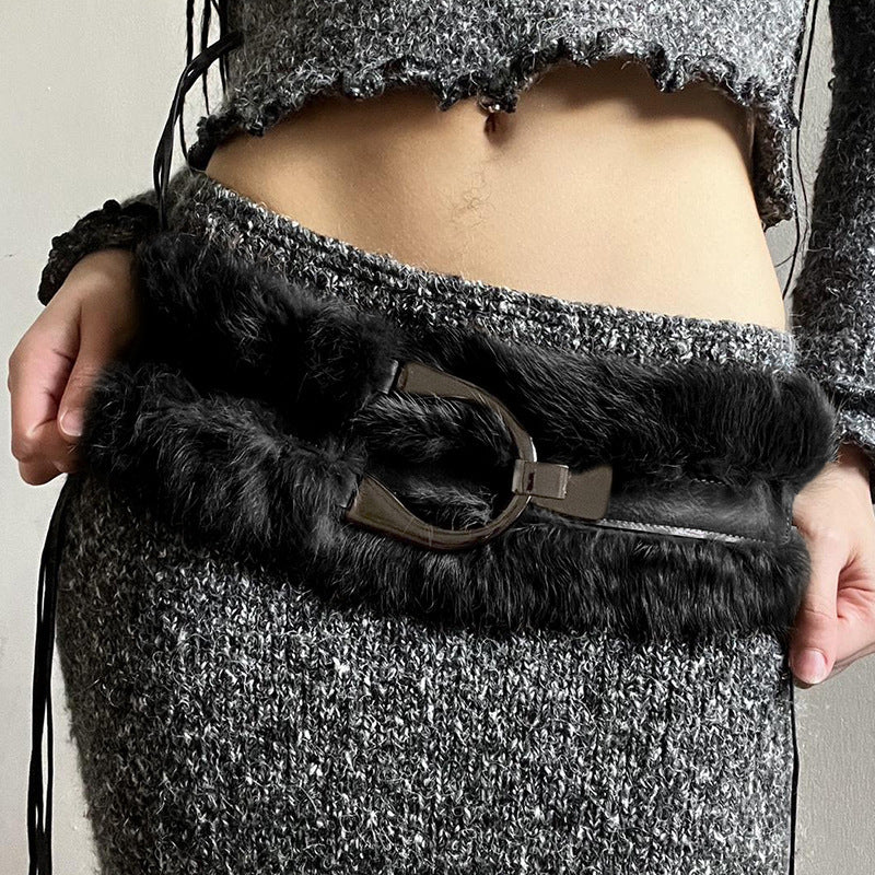 Boho Faux Fur & Leather Belt Collection