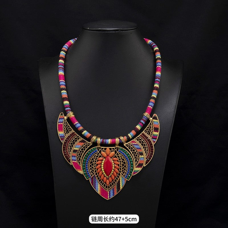 Boho Vintage Ethnic Multi-Layer Tassel Necklace | Niche Design Exotic Style Jewelry
