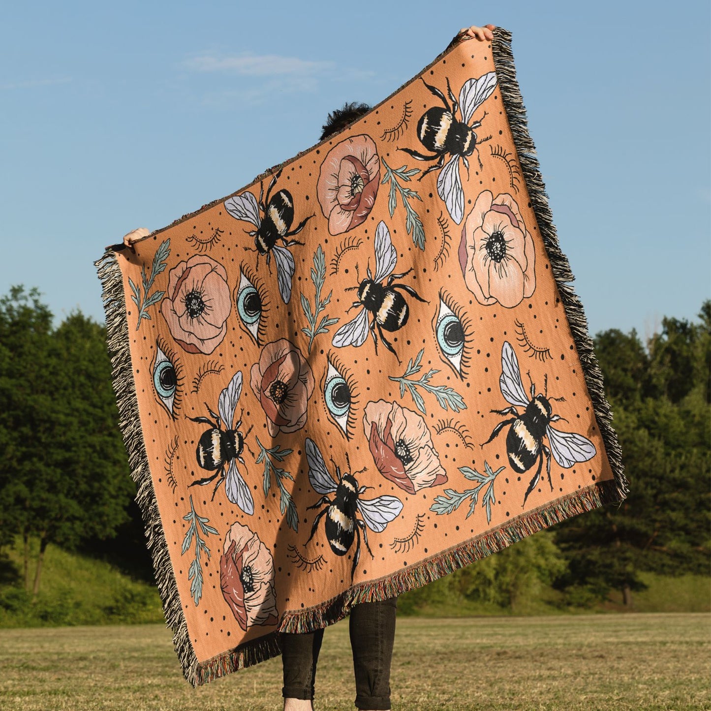 Multi-Style Boho Jacquard Fringe Knitted Throw Blanket | Ethnic Style Picnic Nap Blanket