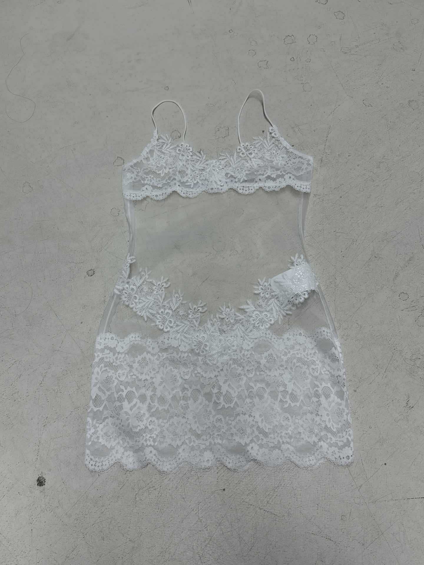 Lace Mesh Sheer Camisole Dress/Skirt & Halter Top Collection