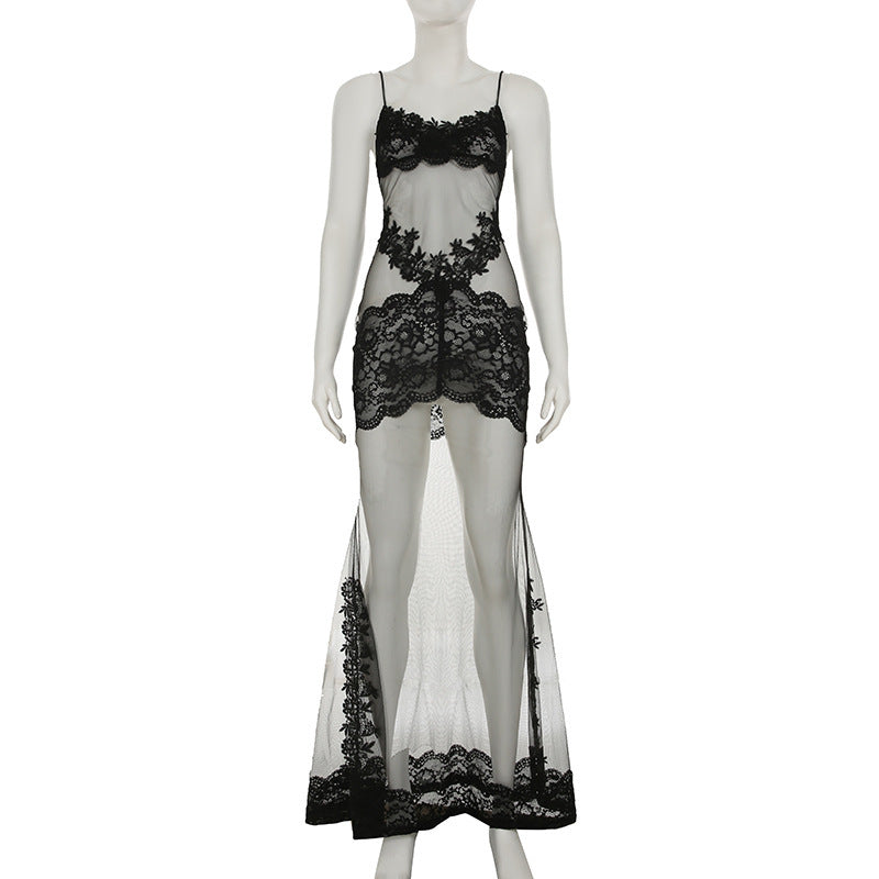 Lace Mesh Sheer Camisole Dress/Skirt & Halter Top Collection