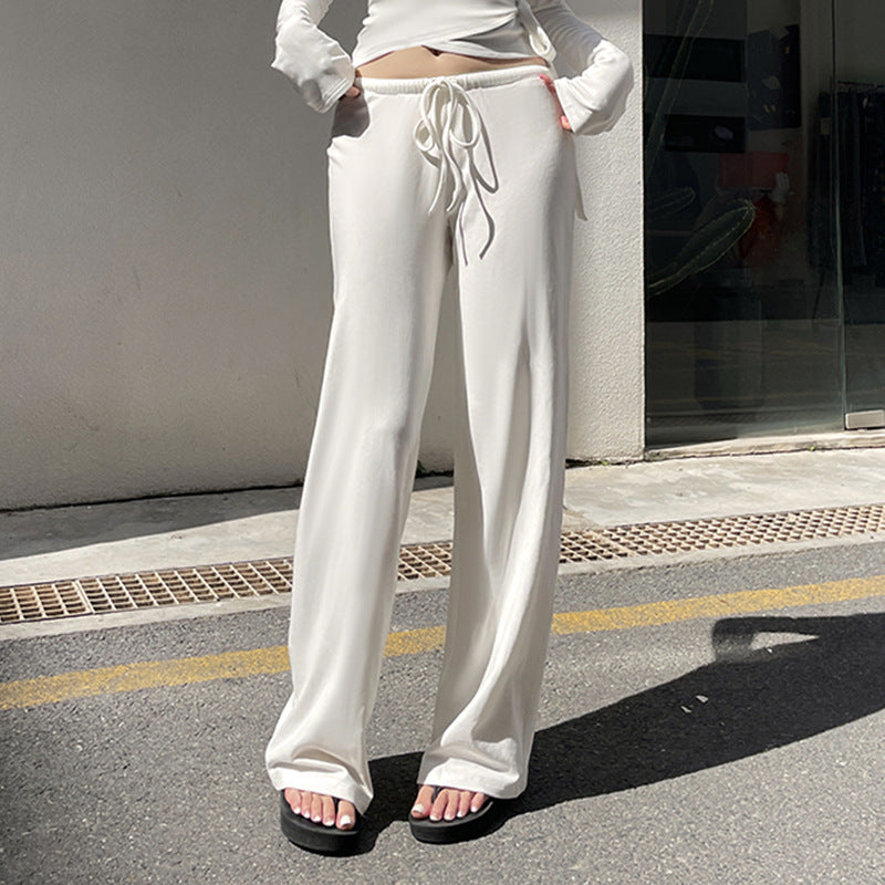 Wrap V-Neck Flare Sleeve Loungewear Wide-Leg Pants Set