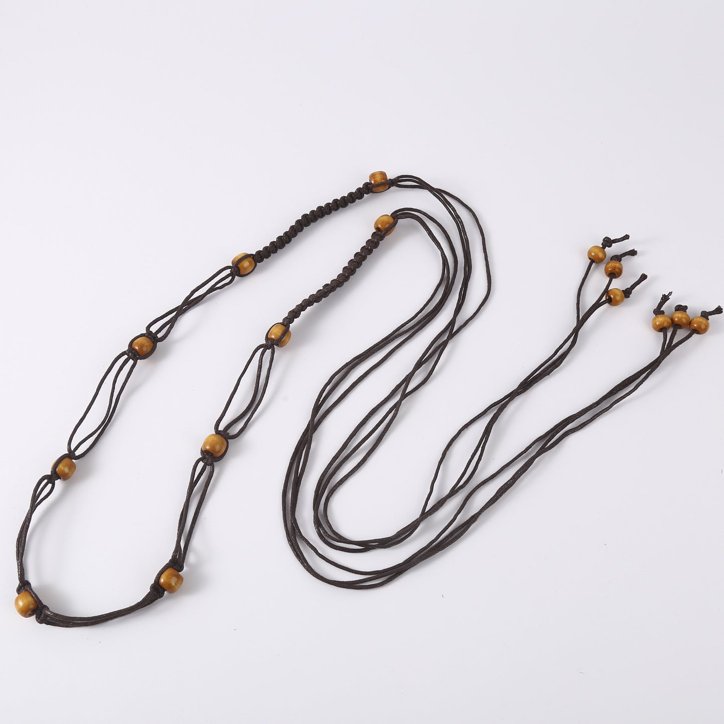 Boho Wooden Bead Woven Tassel Waist Rope | Retro Ethnic Style Unique Design Belt