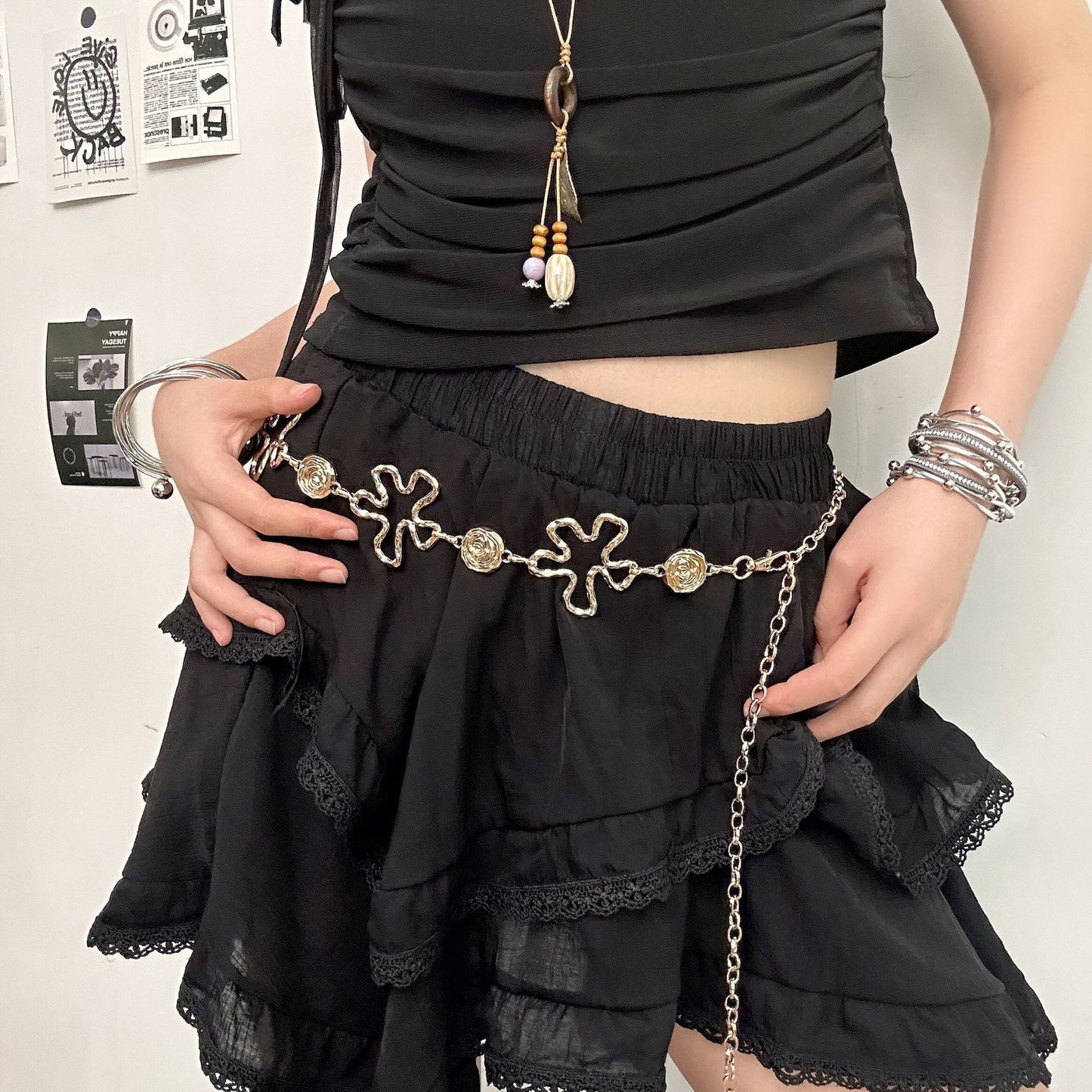 Geometric Round Metal Waist Chain | Niche Design Versatile Decorative Waist Accessory