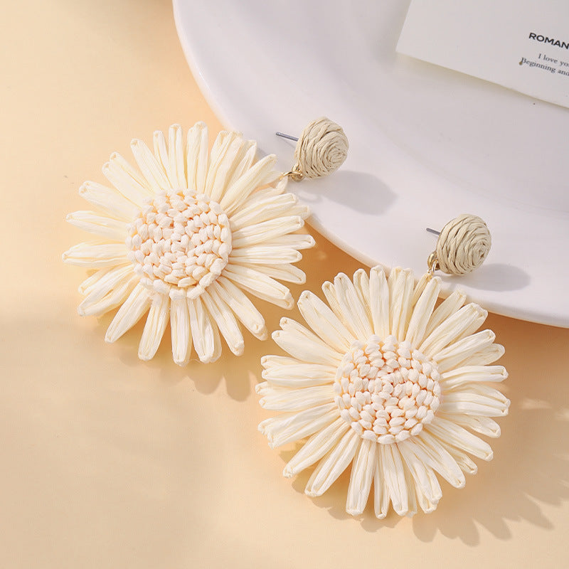 Boho Natural Material Woven Earrings Collection | Ethnic Style Niche Design Vacation Jewelry