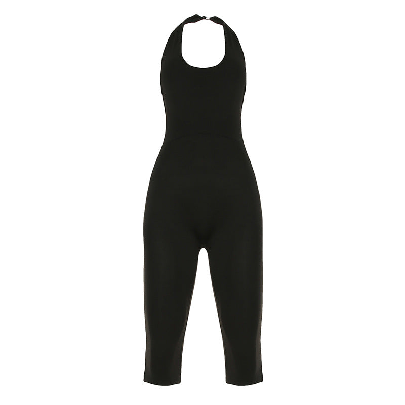 Boho Collared Short Sleeve Fitted Full-Length Jumpsuit