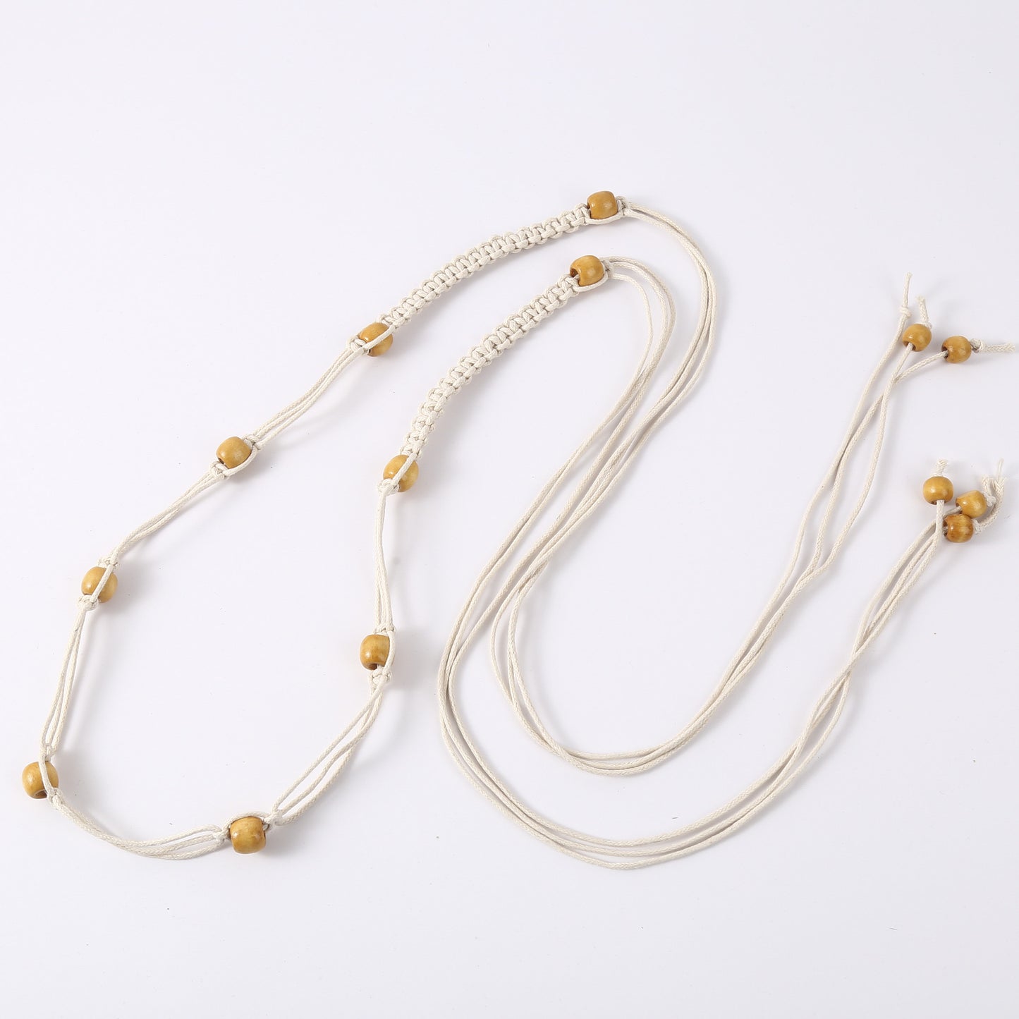 Boho Wooden Bead Woven Tassel Waist Rope | Retro Ethnic Style Unique Design Belt