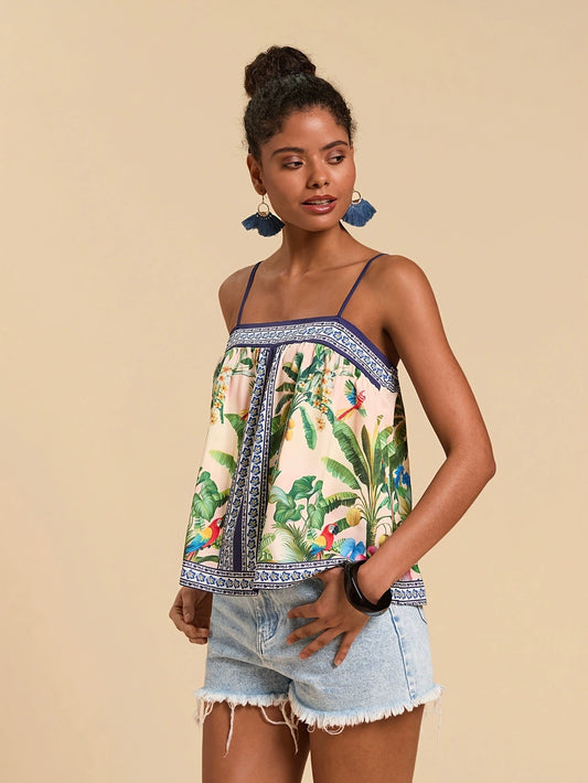 Tropical Print Cami Top
