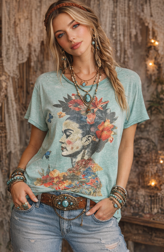 Moon Dance Tee Jaded Gypsy Moon Dance Tee – Floral Dreams