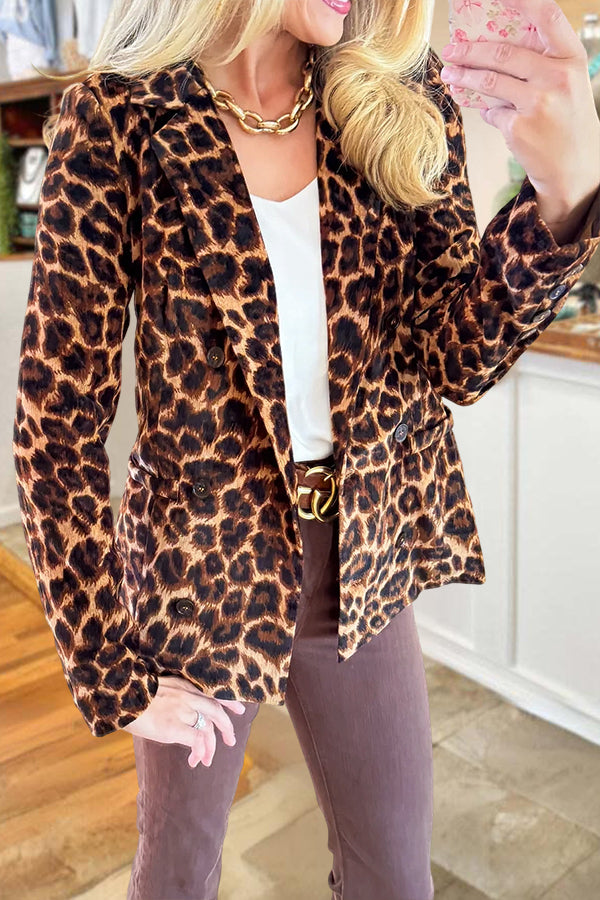 Classic Retro Leopard Print Suit