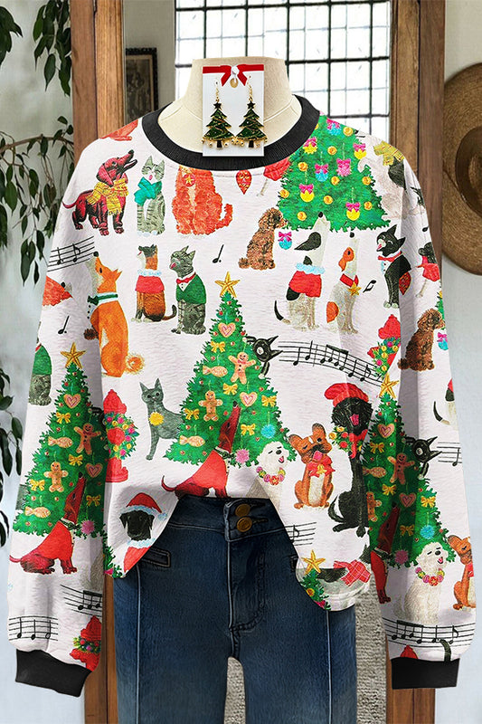 Christmas Secret Forest Print Sweatshirt