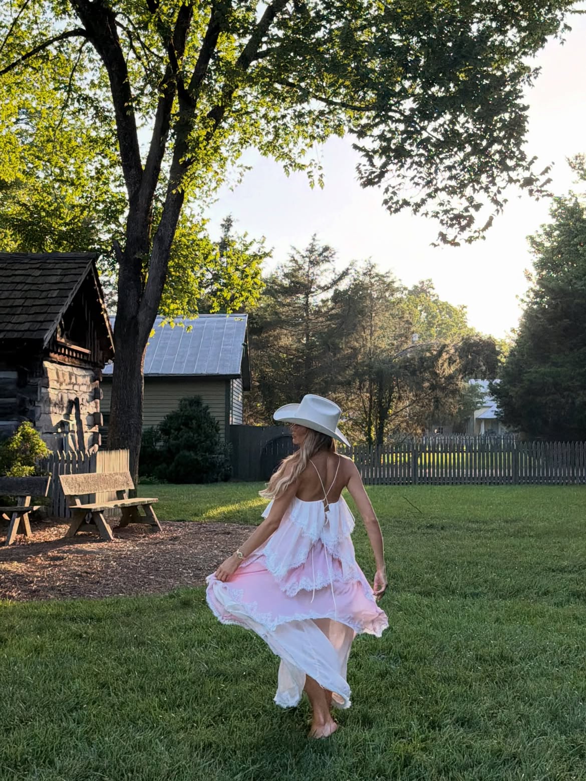 Pink Lace Boho Maxi Dress - outdoor twirl