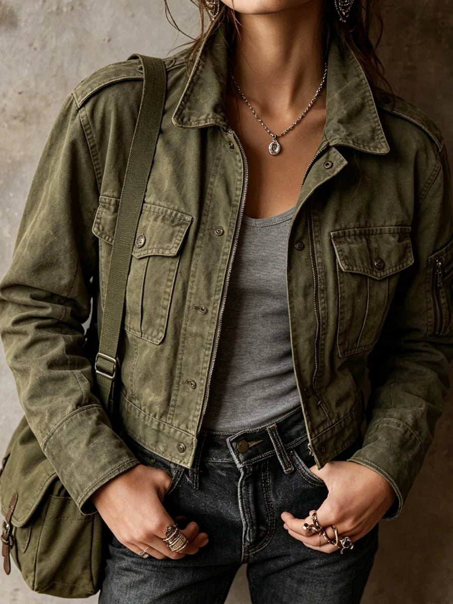 Olive Green Utility Field Jacket