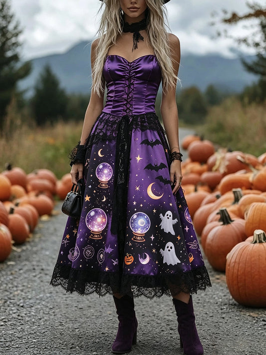 Purple Crystal Ball Ghost Corset Dress