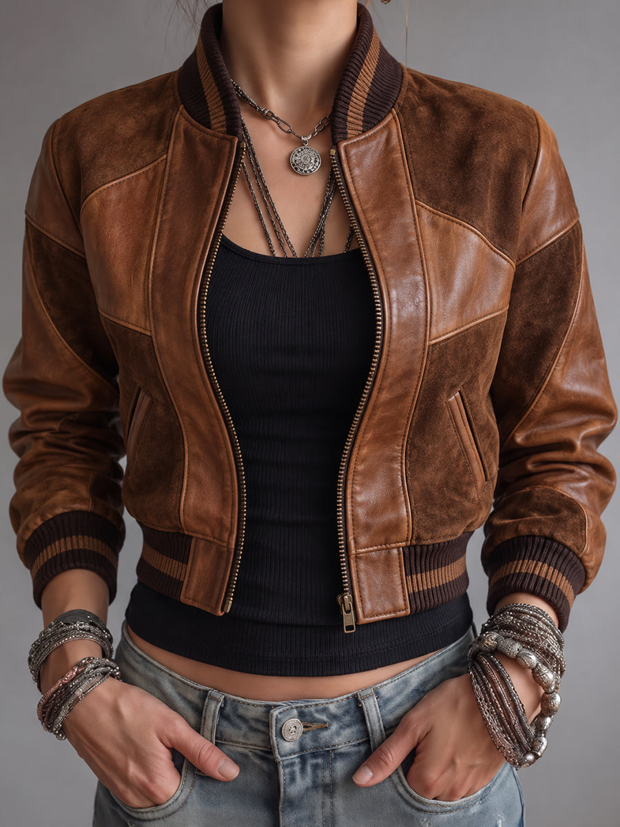 Metallic Bronze Fitted Moto Jacket