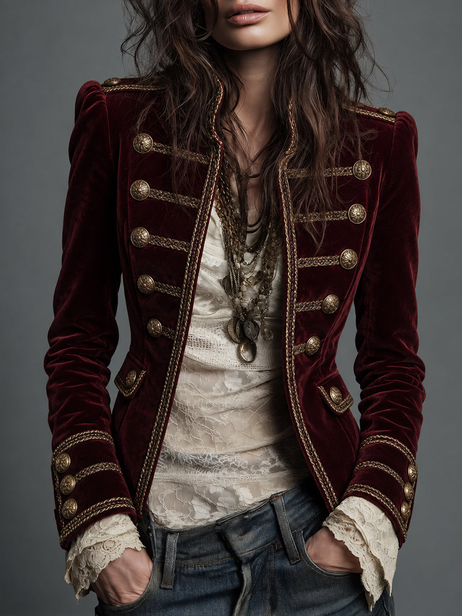 Metallic Bronze Quilted Moto Jacket