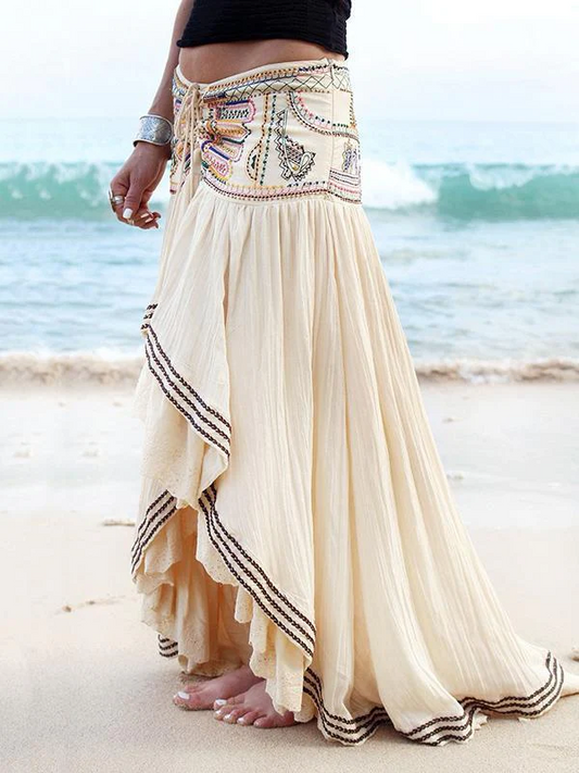 Beautiful embroidered beaded muslim ethnic style indian beach dress