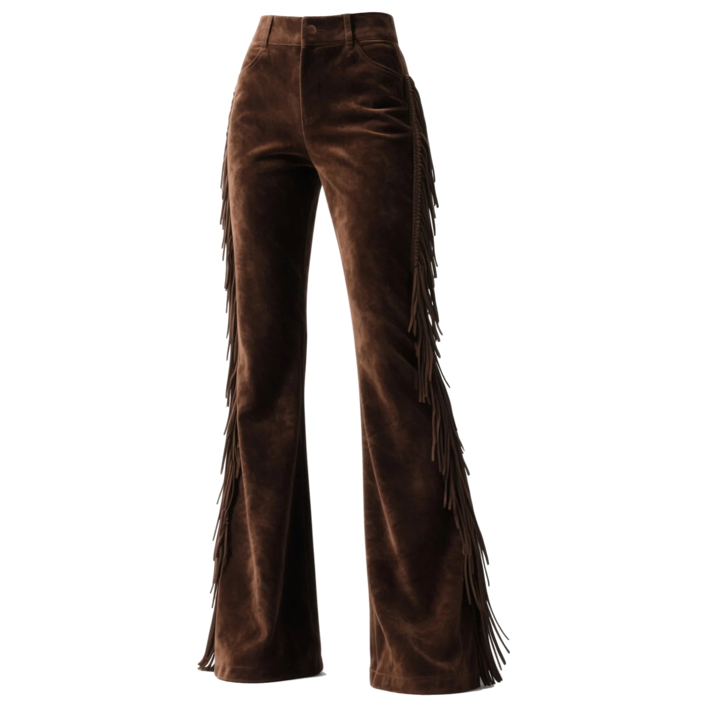 Vintage Western Women's Suede Tassel Flared Wide-Leg Pants