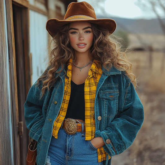 Vintage Western Cowgirl Corduroy Lapel Jacket