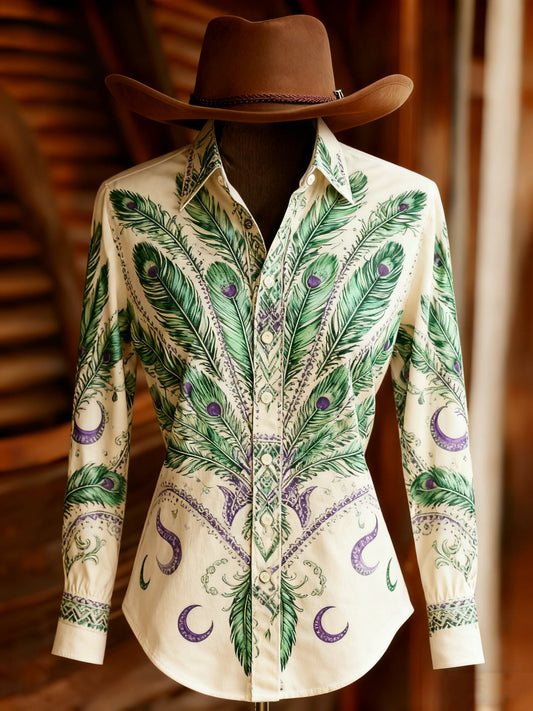 Women's Vintage Casual Western Long Sleeve Shirt