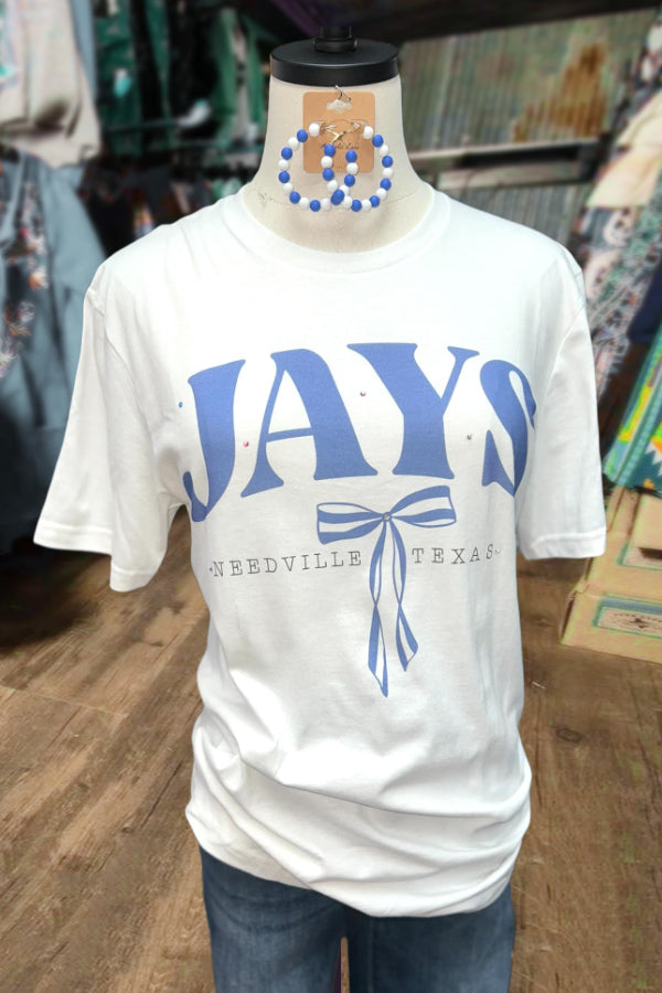 Jay Rhinestone Bow Print Tee