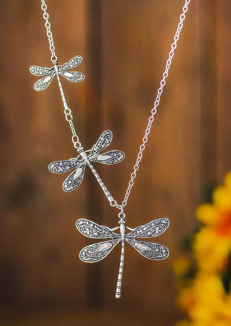 Dragonfly Asymmetric Alloy Necklace