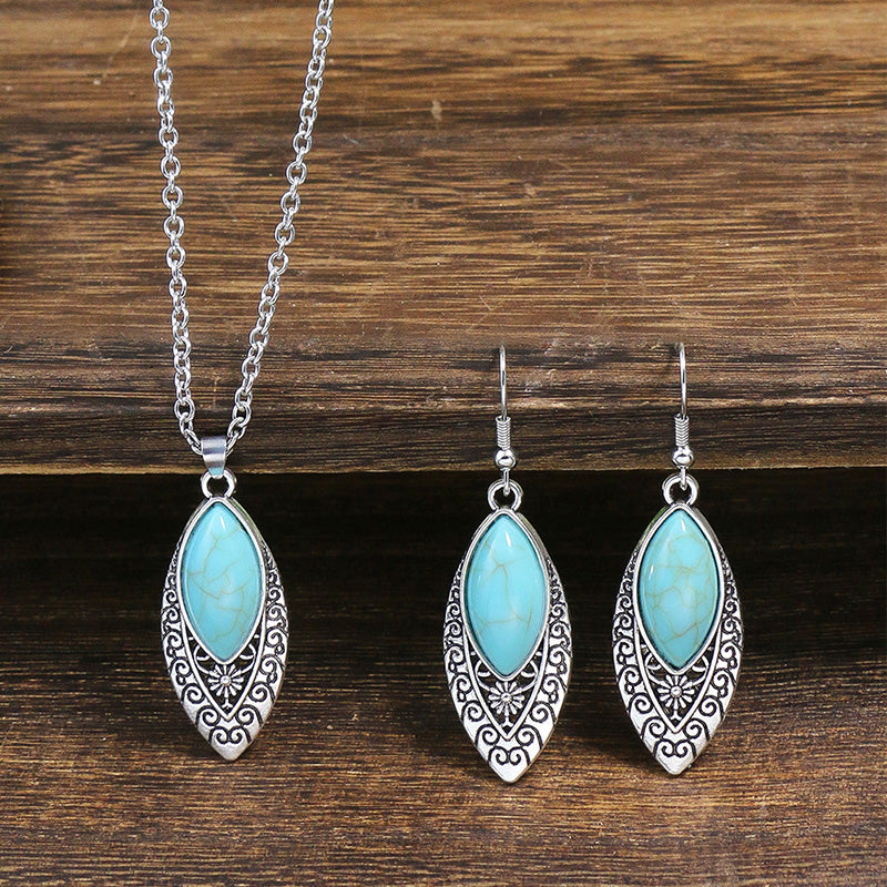 Turquoise Earrings Necklace Set