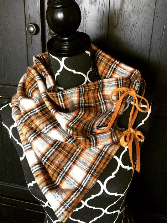 Yellow Plaid Tie Scarf