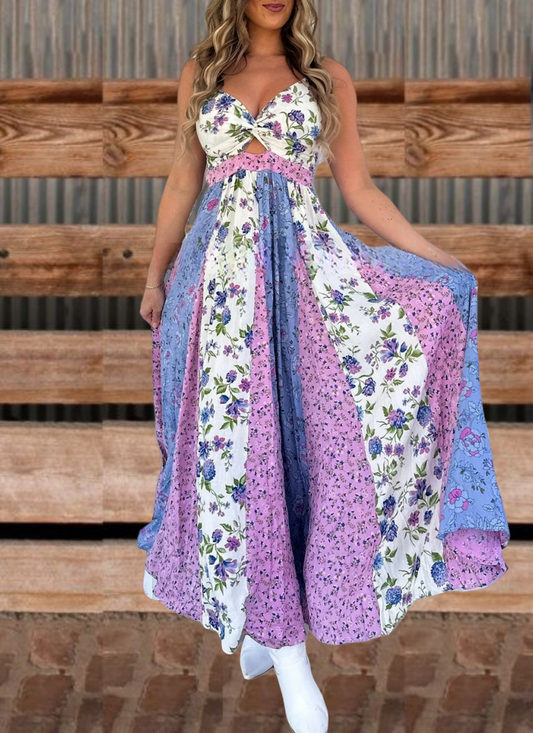 Women's Floral Suspender Dress