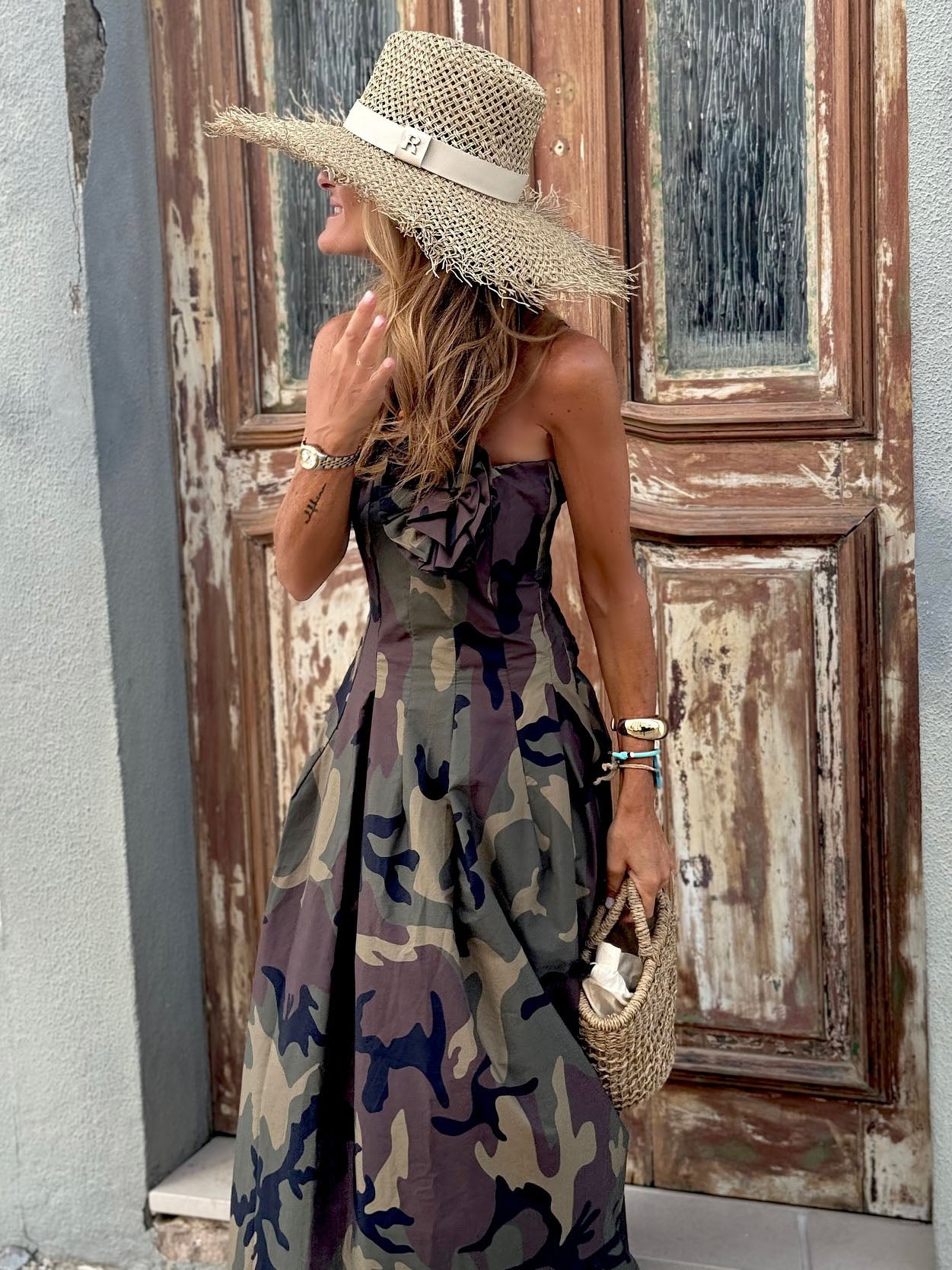 Women's Summer Camouflage Print Maxi Dress