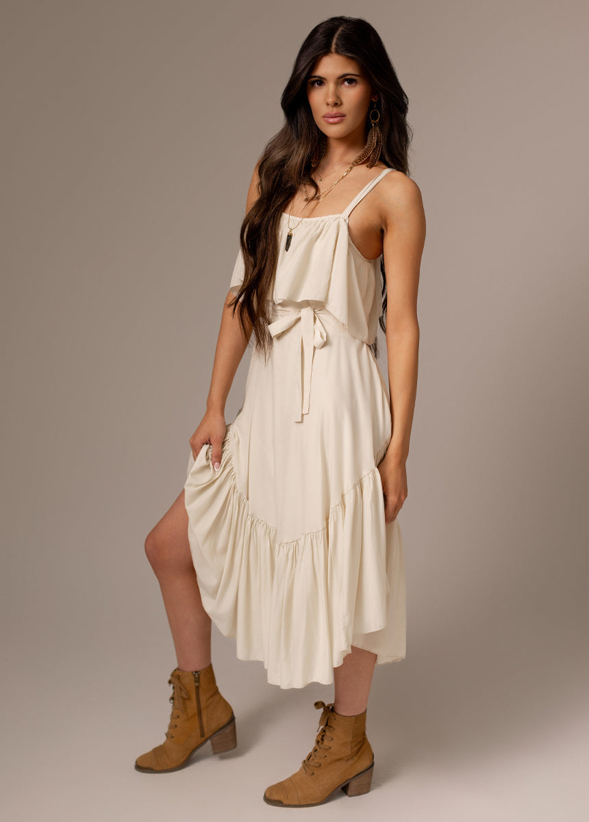 Basil Dress in Ecru