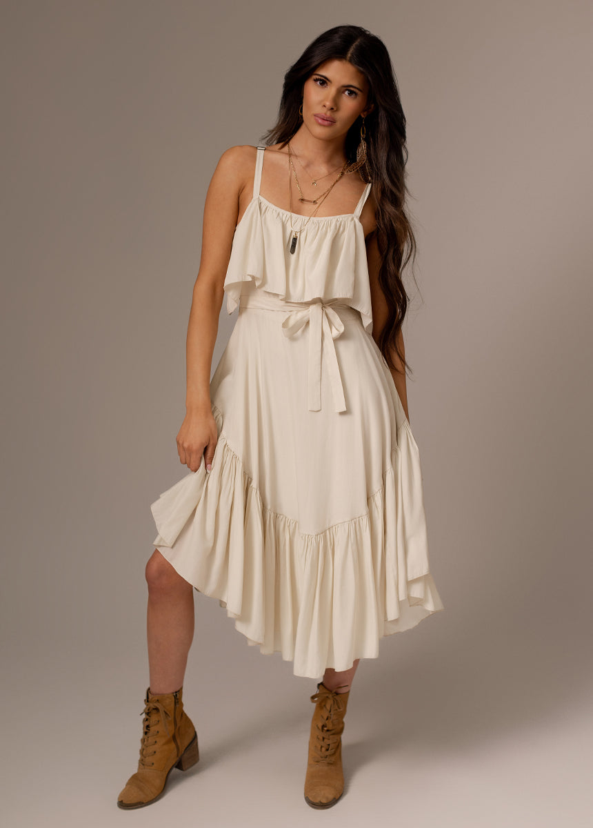 Basil Dress in Ecru