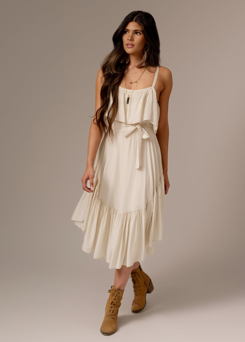 Basil Dress in Ecru