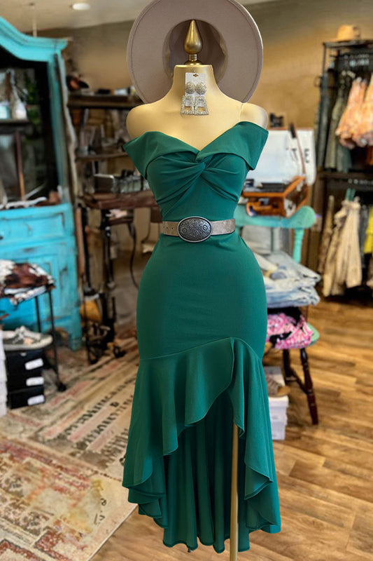 Sexy Off Shoulder Ruffle Draped Dress