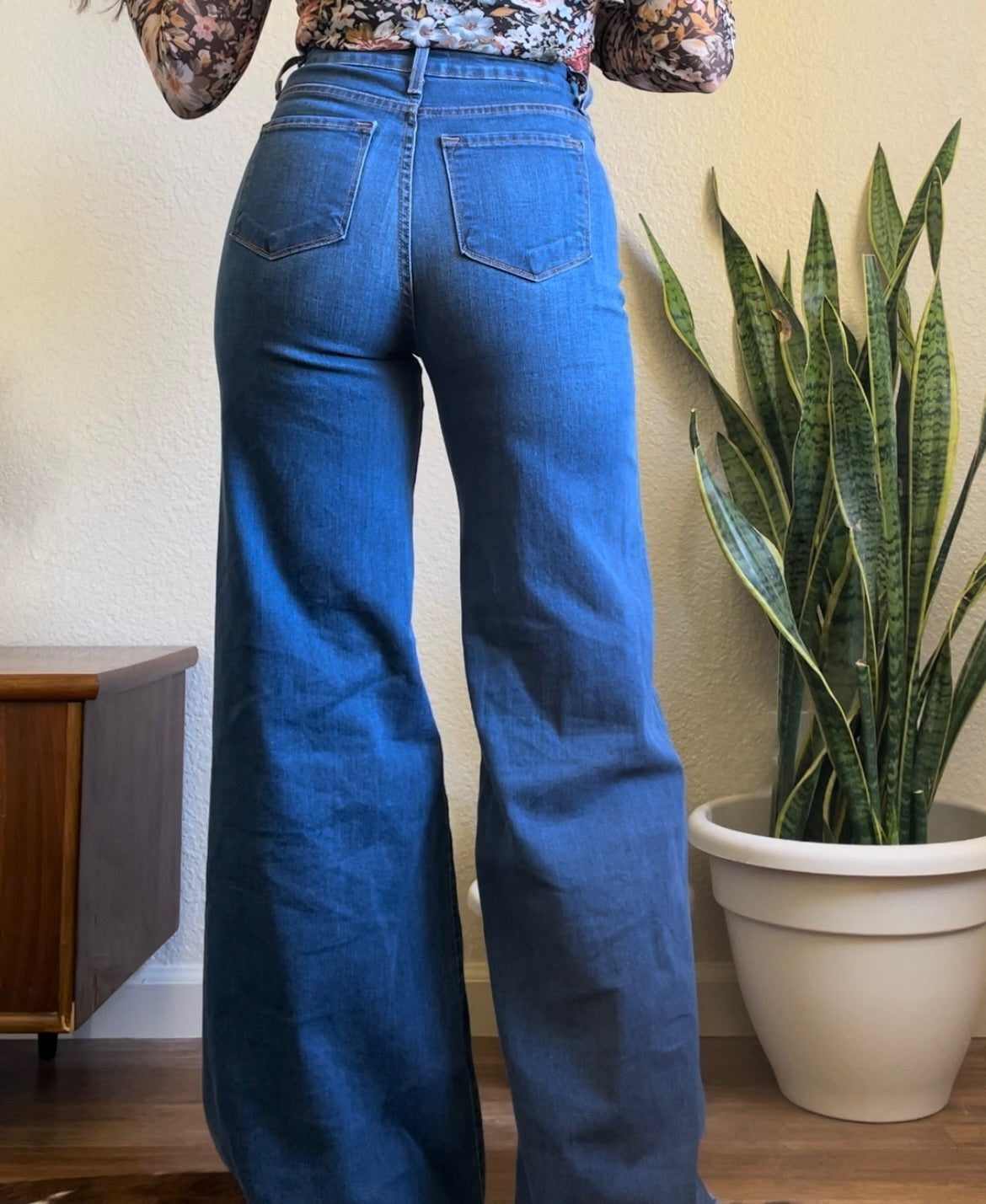 High Waist Vintage Flare Wide Leg Jeans