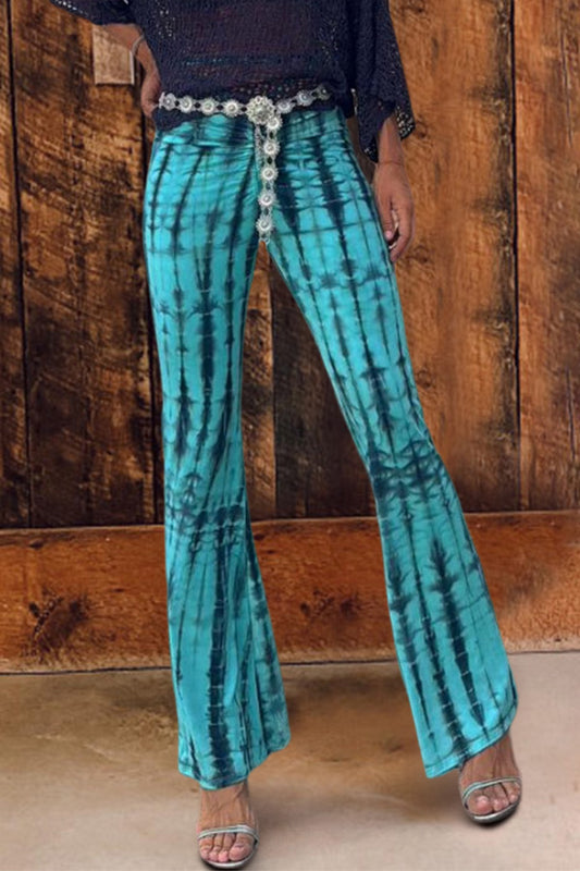 Tie Dye High Waisted Flared Pants