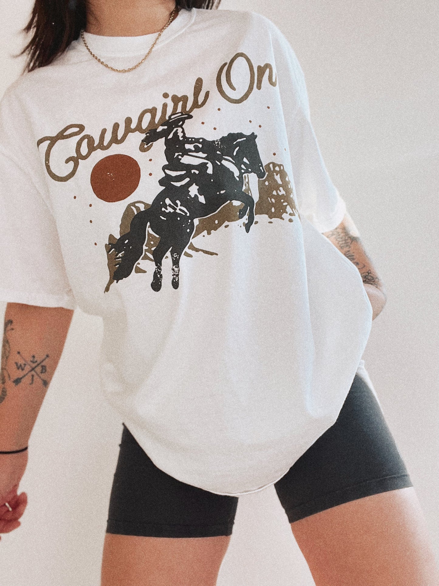 Vintage  Cowgirl On T-Shirt