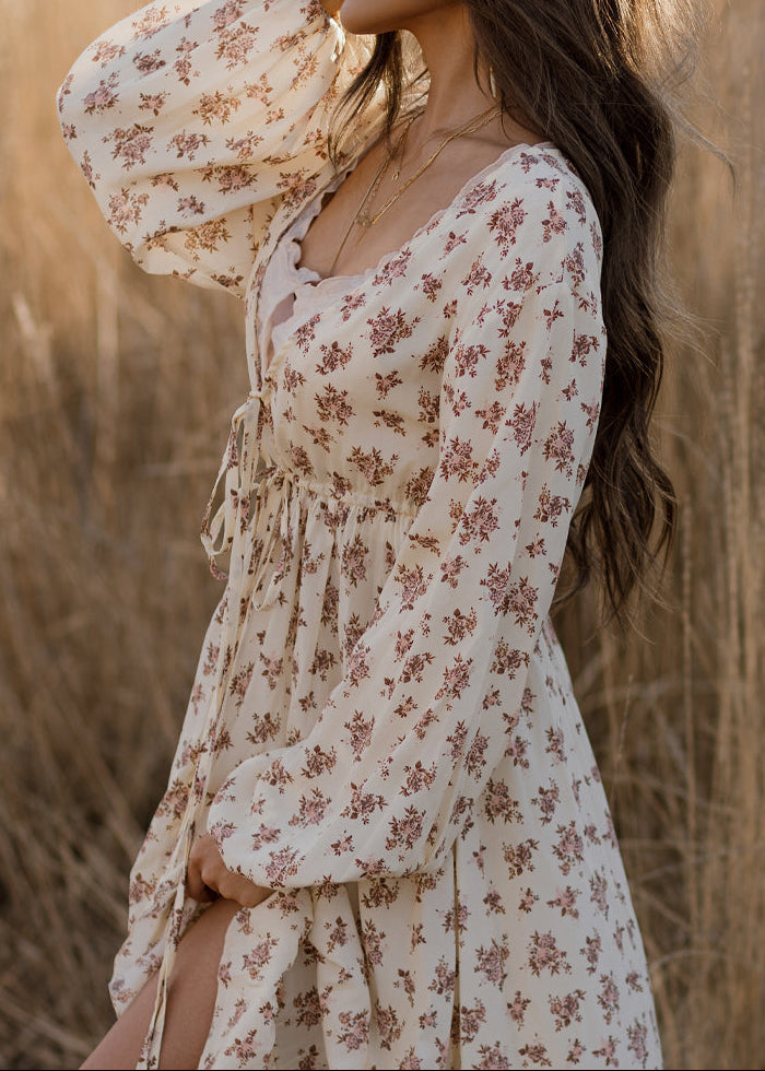 Beri Dress in Ecru Floral