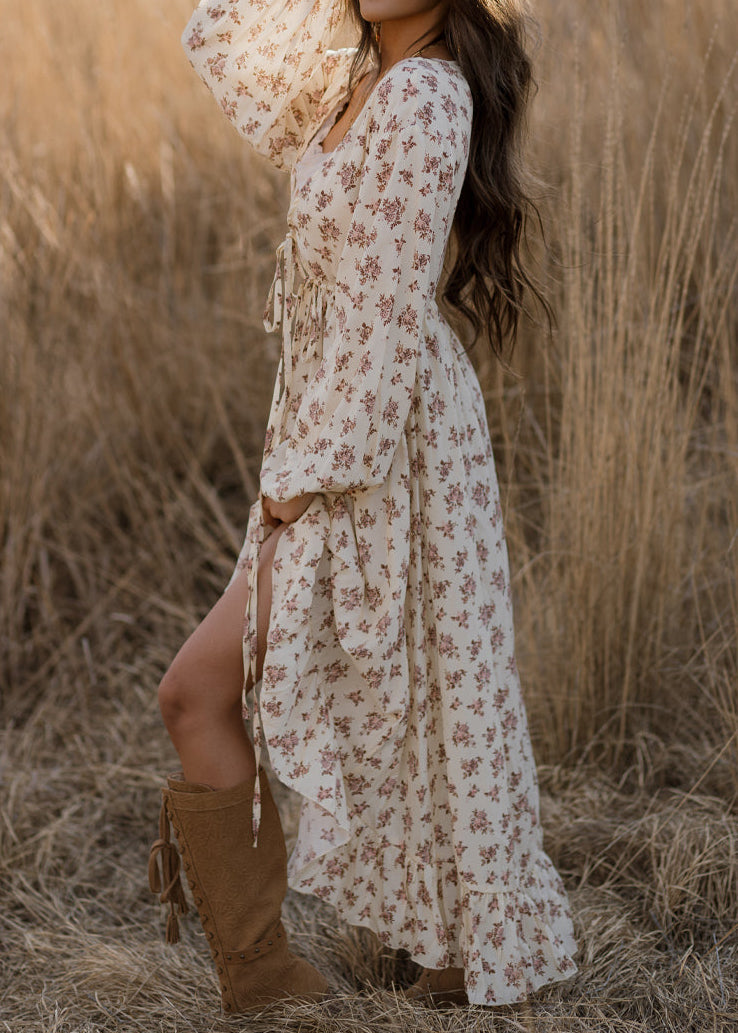 Beri Dress in Ecru Floral