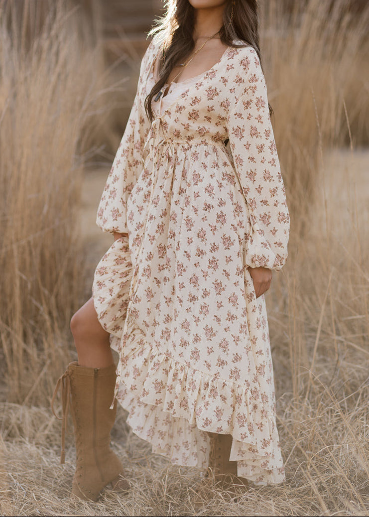 Beri Dress in Ecru Floral