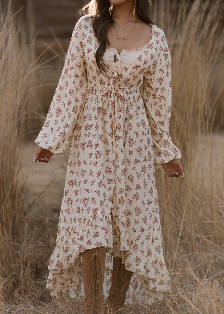 Beri Dress in Ecru Floral