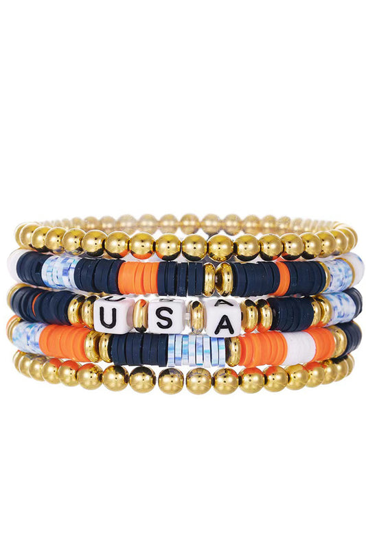 USA Beaded Layered Independence Day Bracelet