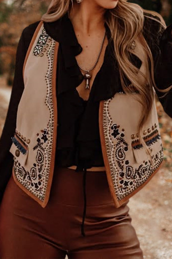 Western Paisley Studded Vest