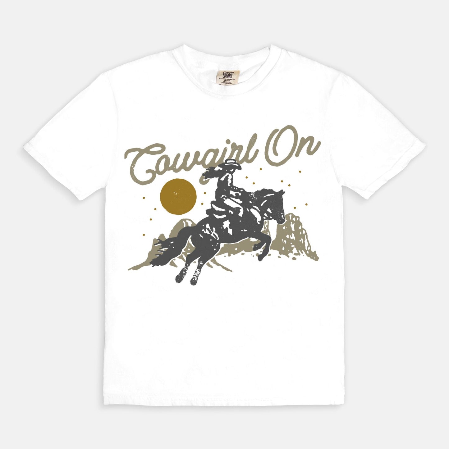 Vintage  Cowgirl On T-Shirt