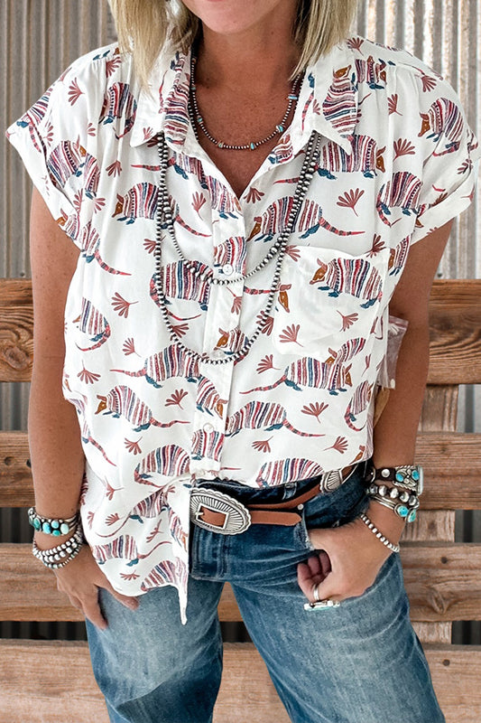 Animal Print Button Down Shirt