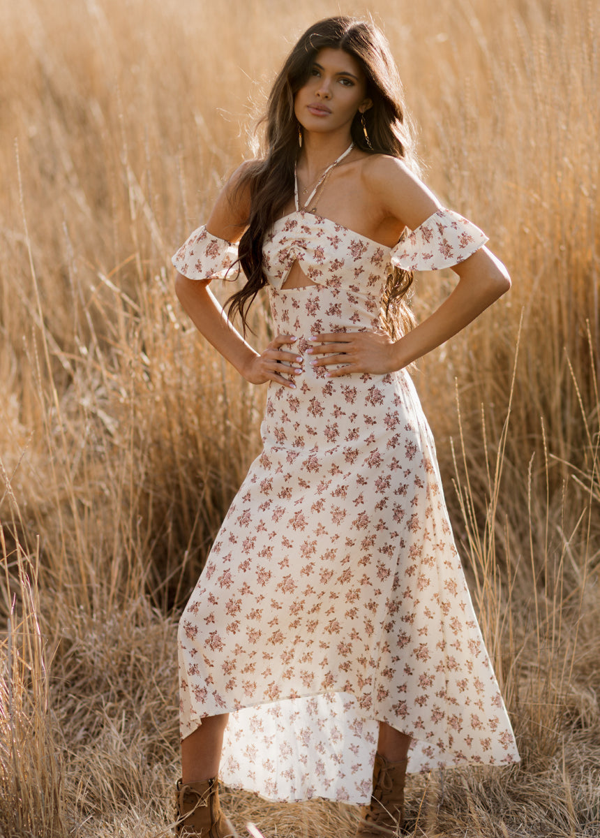Chillie Dress in Pink Floral Print