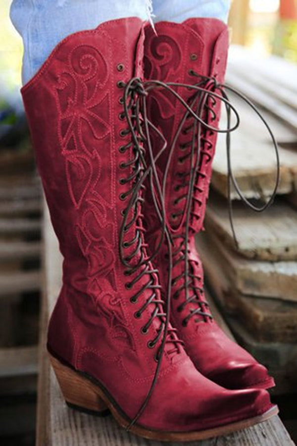 Cross-strap Mid-boots