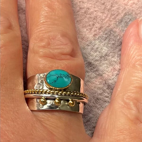 🔥Last Day Promotion 70% OFF-Turquoise Wide Band Ring