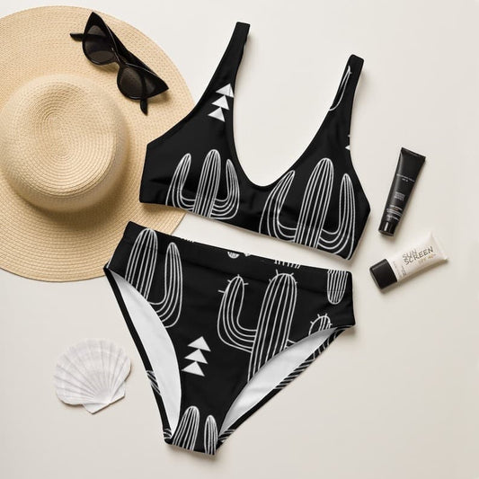 Western Cactus Print Swimsuit Set